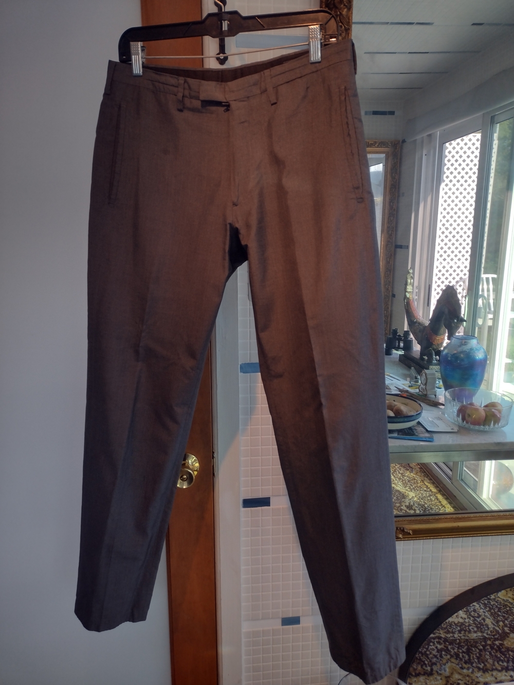 Prada Silk Men's Grey Dress Pants